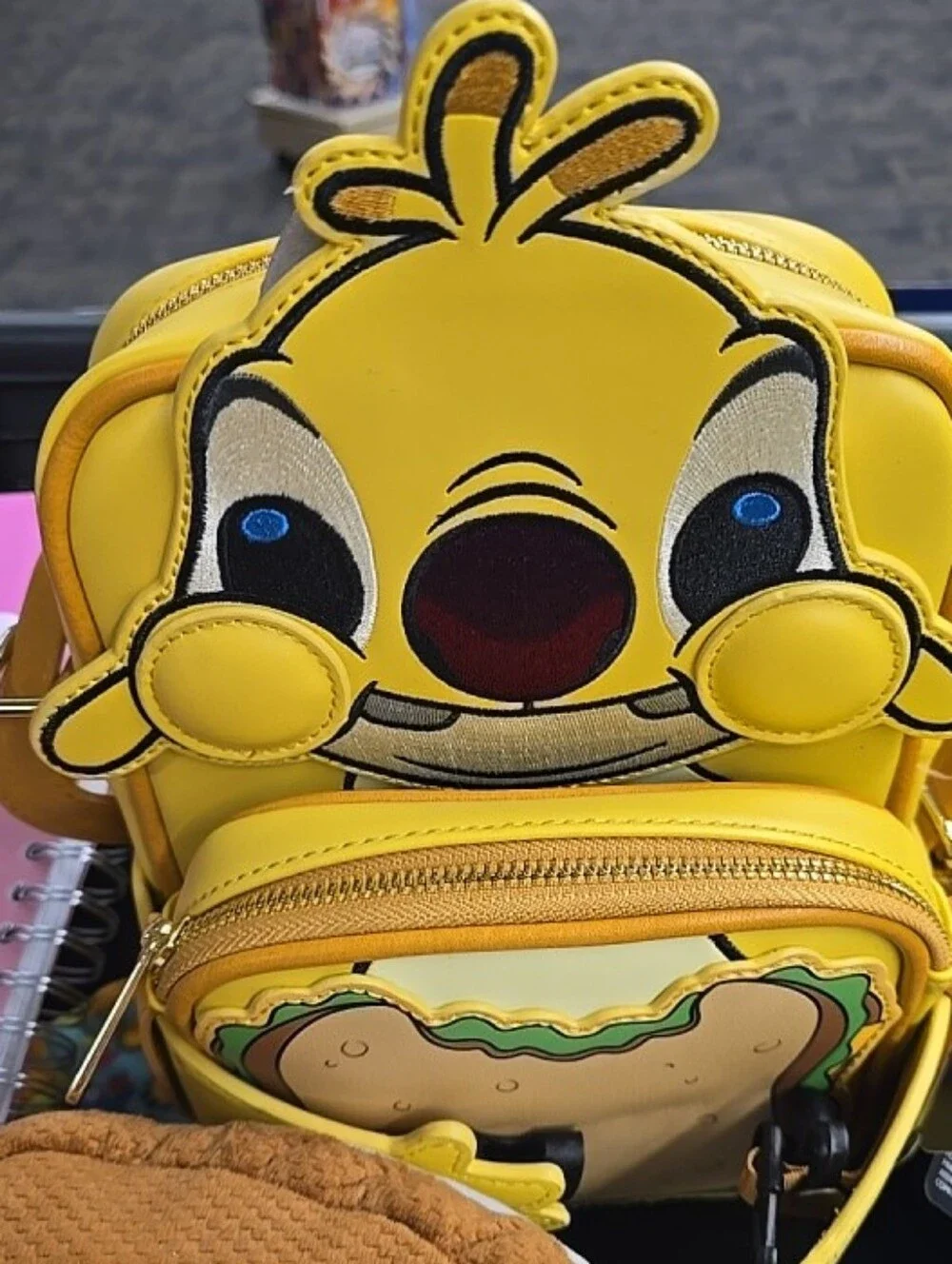 Disney Yellow Stitch Mini Crossbody Bag with Sandwich Front Pocket